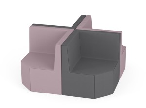 Zestaw puf Tobo Light 19 różowy, tkanina Solar